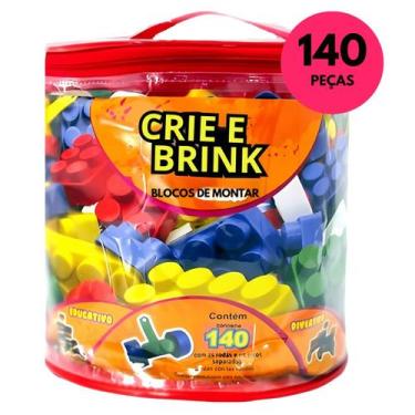 Imagem de Blocos de Montar Infantil 140 Peças Presente para Criança Crie Brink C