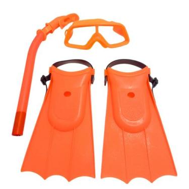 Imagem de Kit Mergulho Infantil 3 Peças Ajustáveis Completo 18 ao 23 Natação Mer