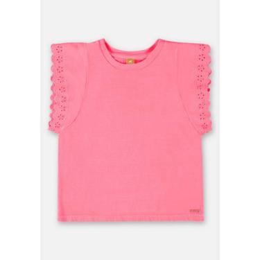 Imagem de Blusa Manga Curta Básica Infantil Up Baby, Rosa pink neon, 8