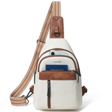 Imagem de Bolsa de Estilingue LATMAP 7L em Couro PU Bege - Unissex