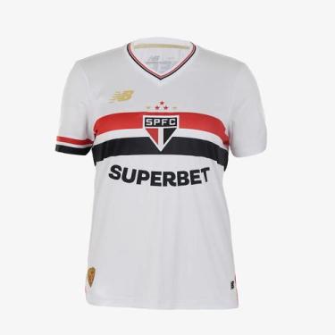 Imagem de Camisa São Paulo New Balance 2025 Uniforme 1 Torcedora - Feminina, GG,