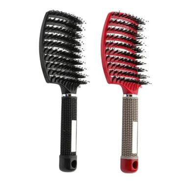 Imagem de Escova de cabelo ergonômica portátil com ventilação, conjunto de escova de cabelo para mulheres, pente de massagem no couro cabeludo, fino, grosso, cacheado, longo, molhado, seco (F)