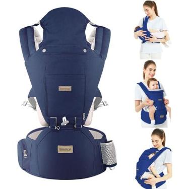 Imagem de Canguru para Bebe Ergonômico até 20Kg 12 Posições 3 Em 1 Azul Transpor