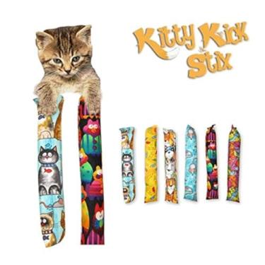 Imagem de Kitty Kick Stix Brinquedo Kicker de 28 cm Original Catnip (conjunto de 2), feito à mão nos EUA por Cat Lovers, brinquedo natural interativo para gatos e gatinhos, embalado com erva de gato 100%