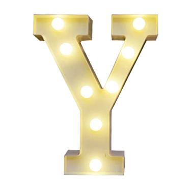 Imagem de LEDs de Alfabetos Leves, Brancos Quentes Constantes Luminárias de Luz Brilhante Assinam Luz para o Engajamento Decoração de Casamento da Festa (Y)