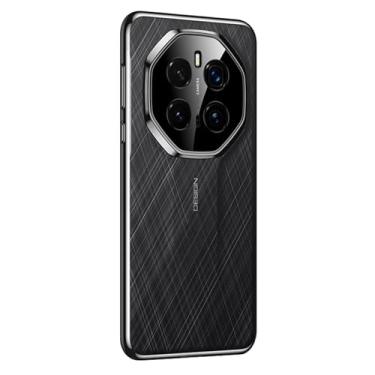 Imagem de FWYANZH Capa para Honor Magic 7 Pro/7, capa de couro galvanizado executiva à prova de choque fina com tudo incluído, proteção de lente elegante, preta, 7