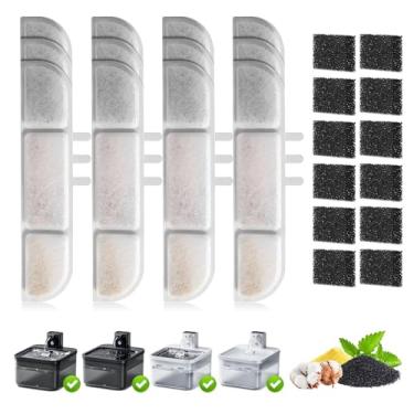 Imagem de Filtro de fonte de água para gatos, filtros de fonte para animais de estimação compatíveis com DownyPaws 2,4 g/2,5 L, fonte de água para animais de estimação sem fio alimentada por bateria