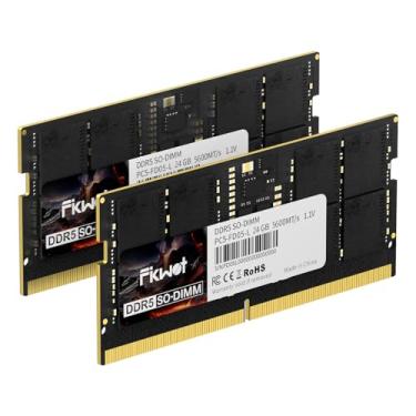 Imagem de Fikwot Kit DDR5 RAM 48 GB (2 x 24 GB) 5600 MHz CL40 1,1 V SODIMM 262 pinos Intel AMD compatível com memória de laptop para jogos e uso profissional