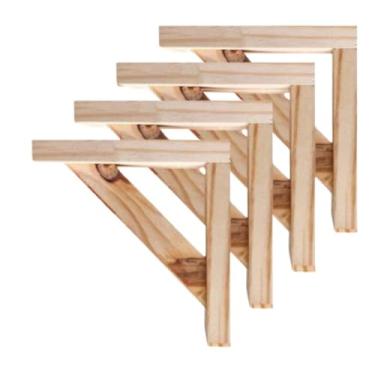 Imagem de Kit 2 Suporte Mão Francesa De Madeira Resistente 25x25cm