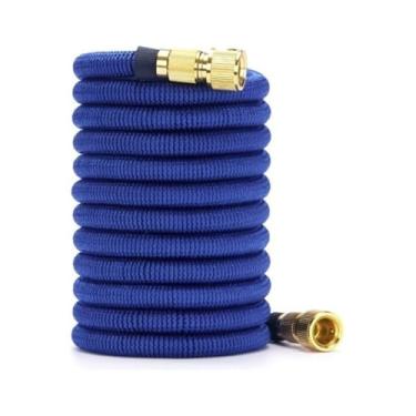 Imagem de Mangueira Flexível 15m Com Esguicho de Metal e Porta Sabão Mágica de Jardim Reforçada Expansível Antitorção