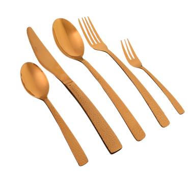 Imagem de Faqueiro Norah 30 Peças Aço Inox Bronze Martelado Mimo Style