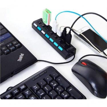 Imagem de Hub Usb 7 Portas 3.0 Pendrive Tv Box Mouse Teclado Adaptador Top