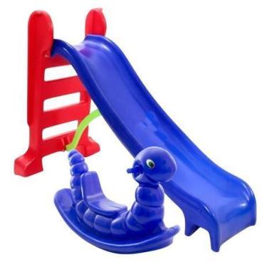 Imagem de Kit escorregador médio + gangorra nhoca azul - CHBRINK