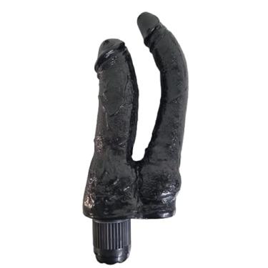 Imagem de Pênis Duplo 18x4 com Vibrador Multivelocidades Preto - Lovetoys