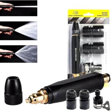 Imagem de Bico Alta Pressão para Mangueira 3 em 1 Kit 4 Peças para Lavar Carro, Jardim e Limpeza Externa