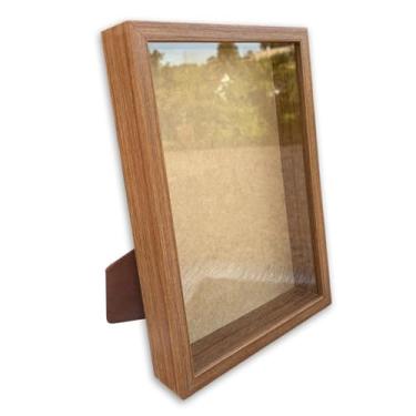 Imagem de Moldura Caixa Alta Com Vidro Expositora Folhas Secas Bordados Quadros Quilling Scrapbook Com Suporte-Revestida-1,5x4,5 C