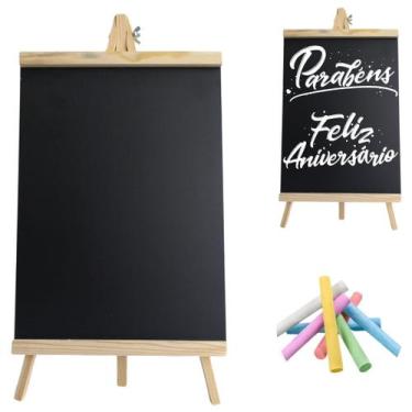 Imagem de Lousa Cavalete Madeira Porta Recados 51x30cm Restaurante - Floripa