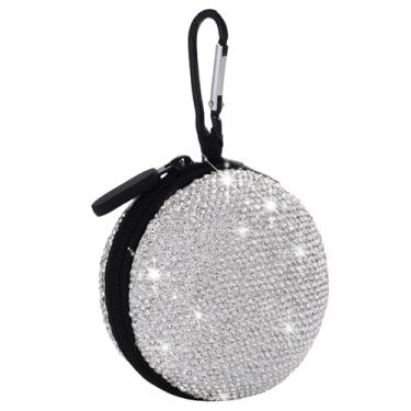 Imagem de Capa de armazenamento para fone de ouvido, capa redonda de strass, protetor para fones de ouvido, viagens para fones de ouvido