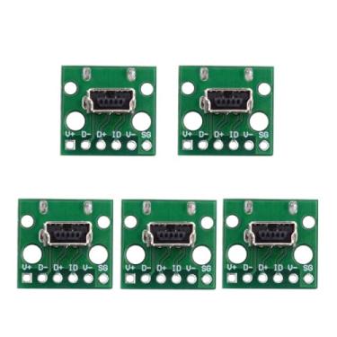 Imagem de xiwai 5 peças USB 2.0 Mini-B fêmea conector de tomada DIY OEM vertical com montagem de placa PCB tipo solda 480Mbps