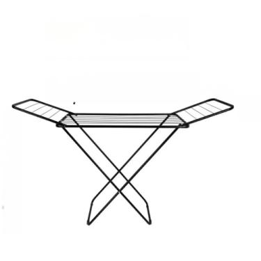 Imagem de Varal de chão com e sem abas Slim Arame de chão Varal para roupas - ESCOLHA O MODELO E TAMANHO(COM ABAS SLIM PRETO)