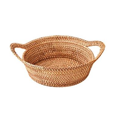 Imagem de Cesta de armazenamento de tecido de vime, cesta de armazenamento de frutas secas e secas, bandeja de armazenamento de frutas domésticas