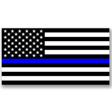 Imagem de Adesivo com ímã da bandeira americana Thin Blue Line, 7,6 x 12,7 cm, vermelho, branco e azul, ímã automotivo resistente, geladeira, caminhões, SUV, armários ou qualquer outra superfície magnética