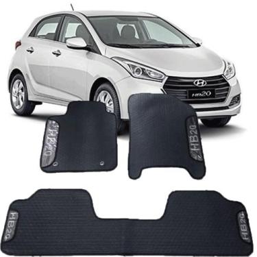 Imagem de Jogo tapete emborrachado do hyundai hb20 jogo com 3 peças inteiriço tr