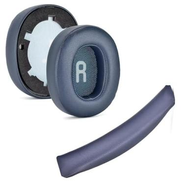 Imagem de Almofadas de Substituição + Espuma para alça de cabeça para j b l Tune 700(700BT)/710(710BT)/720(720BT)/750(750BT,750BTNC)/760(760NC)/770(770NC), Com Espuma de Isolamento Mais Suave (Azul)