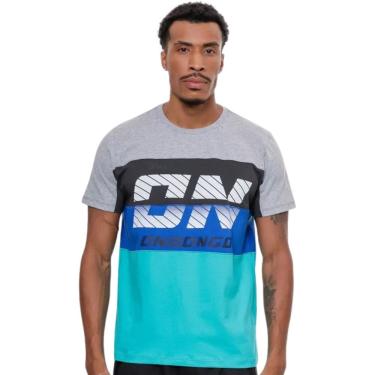 Imagem de Camiseta Masculina Onbongo Napoli Verde Claro/Cinza/Azul ON259