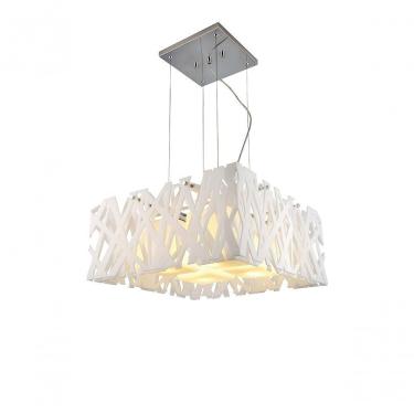 Imagem de Pendente Nidus De AcrÍlico Branco E Vidro Opalino Fluor.