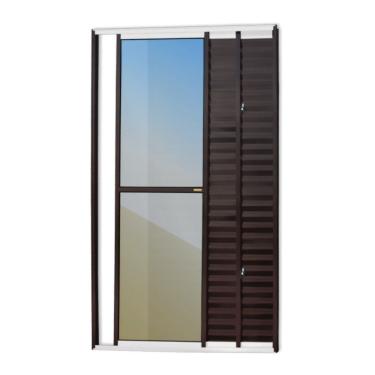 Imagem de Porta Balcão 3 Folhas Super 25 Vidro Reflex 210cm X 150cm Brimak Mix Corten