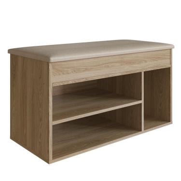 Imagem de Banco Sapateira Baú Sp080 Madeira Oak - Completa Móveis