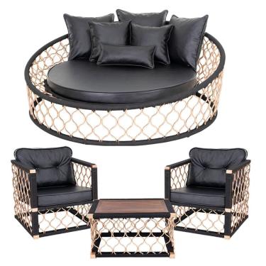 Imagem de 1 Chaise Almofadas 2 Poltronas Mesa Corda Náutica