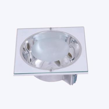 Imagem de Luminária Plafon Quadrado de Embutir, 23cm, Acrílico Lateado, 2 Soquetes E27, para Forro de Gesso