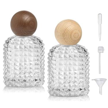 Imagem de Yerpkefey Atomizador de perfume de vidro de 30 ml, frasco de perfume vintage, vazio, recarregável, 2 unidades, A1-50 ml