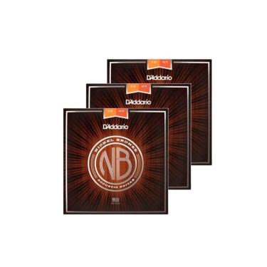 Imagem de Kit 3 Und Enc. Violão D`Addario Nb1047 .010 Nickel Bronze