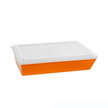 Imagem de Travessa Stillo Com Tampa G 5L Tropical Laranja - Vemplast