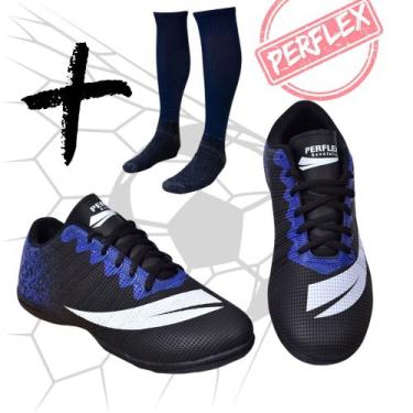 Imagem de Chuteira Futsal Quadra Adulto Infantil Com Meião Colada e Costurada - 