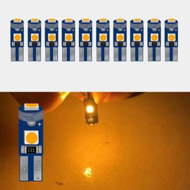 Imagem de Kit 10 Lâmpadas Led Pinguinho T5 3 Leds Painel Carro Moto - Genérico, 
