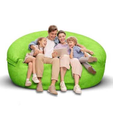 Imagem de Cadeira de pufe para adultos de 1,8 m, poltrona macia para quarto de adolescentes e meninas, bolsa de feijão redonda confortável e fofa para crianças removíveis para cadeiras de leitura (sem