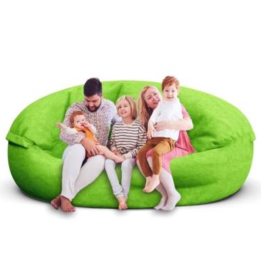 Imagem de Cadeiras de pufe para adultos de 2,8 m, poltronas macias para quarto de adolescentes e meninas, bolsa de feijão redonda confortável e fofa para crianças removíveis, capa de sofá para cadeira de