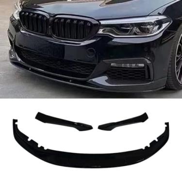Imagem de 4 peças para para-choque dianteiro do carro Spoiler Lip Difusor Modificação Estilo MP para Série 5 G30 2017-2020 capa protetora de para-choque (aparência de carbono)