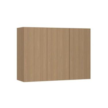 Imagem de Armário de Parede Modulado 120cm 3 Portas Slim Luciane, Freijó/Freijó 