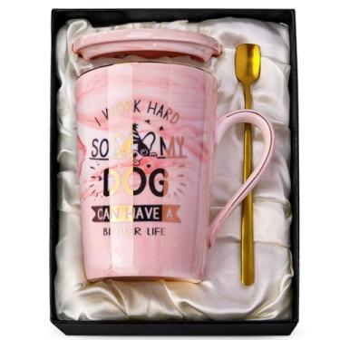 Imagem de Presentes de mãe de cachorro para mulheres - Presente exclusivo para amantes de cães presentes para mãe, namorada, esposa, irmã, tia, melhor amiga, melhor amiga - Caneca de café de cerâmica de 400 ml