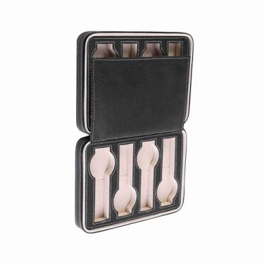 Imagem de SUNGOOYUE 1pc 8 Grades Relógios Coletores de Coleta de Luz Zíper -caixa de Viagem para Relógios -display Organizador de café (Preto)