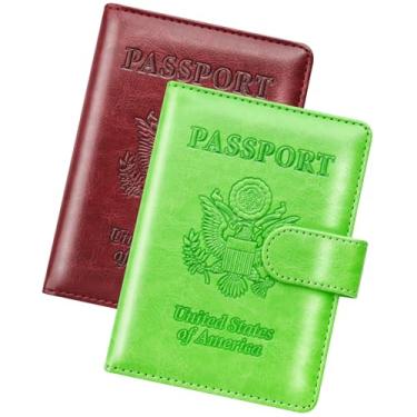 Imagem de Herain Suporte de passaporte, capa de passaporte, carteira de passaporte, para homens e mulheres, capa de passaporte, protetor de livro de passaporte, combo de porta-cartão de passaporte e vacina