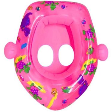 Imagem de Boia Inflável Infantil Com Cobertura Float Rosa Snel Home, Rosa, único