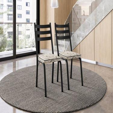 Imagem de Conjunto com 2 Cadeiras para Cozinha Europa Preto/ Cedro