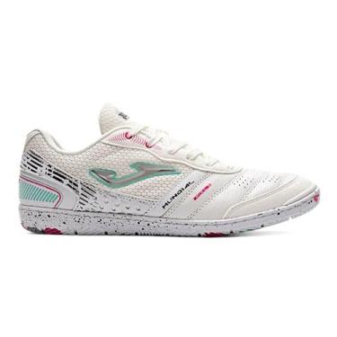 Imagem de Chuteira Futsal Joma Mundial Adulto Feminino, 38, Branco rosa, Verde a