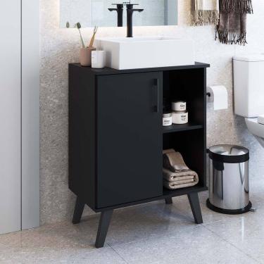 Imagem de Armário Balcão Multiuso com 1 Porta Preto